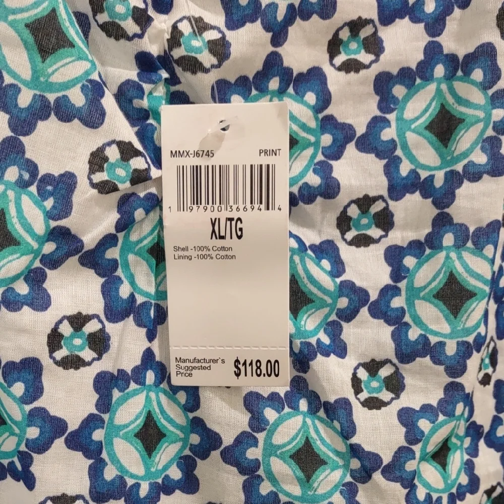LUCKY BRAND Floral Blue and White Sleeveless Dress - Picture 4 of 17